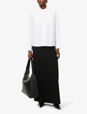Frame Long-sleeve Oversized Shirt In White