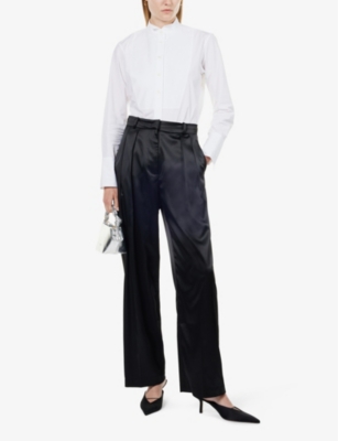 Frame Womens White The Thursday Tuxedo Cotton-poplin Shirt In White