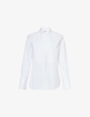Frame Womens White The Thursday Tuxedo Cotton-poplin Shirt In White