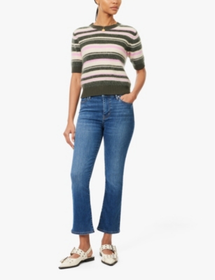 FRAME WOMENS SKYWALK LE HIGH STRAIGHT-LEG ORGANIC-COTTON AND RECYCLED-POLYESTER BLEND STRETCH-DENIM JEANS 