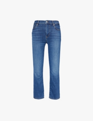 FRAME WOMENS SKYWALK LE HIGH STRAIGHT-LEG ORGANIC-COTTON AND RECYCLED-POLYESTER BLEND STRETCH-DENIM JEANS 