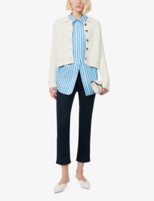 FRAME WOMENS SLOW DAYS LE HIGH STRAIGHT-LEG ORGANIC-COTTON AND RECYCLED-POLYESTER BLEND STRETCH-DENIM JEAN 