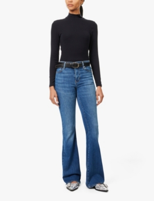FRAME WOMENS SKYWALK LE HIGH FLARED-LEG STRETCH-DENIM JEANS 