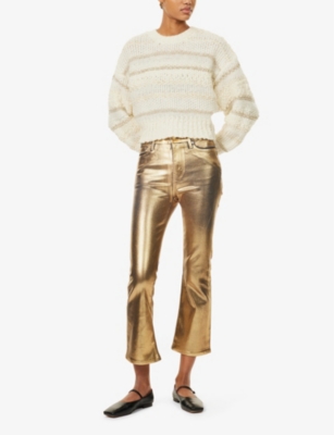 FRAME WOMENS FRAME STRIPED TEXTURED WOOL-BLEND JUMPER 