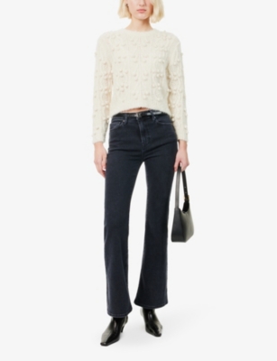 FRAME WOMENS RADIO LE EASY HIGH-RISE FLARED STRETCH-DENIM JEANS 