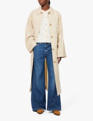 Frame Womens Le Baggy Palazzo Wide-leg Mid-rise Denim-blend Jeans Bryce In Bryce