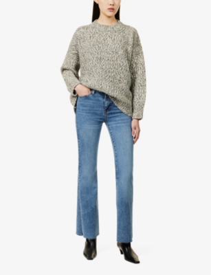 FRAME WOMENS FRAME LE EASY FLARE FIVE-POCKETS STRAIGHT-LEG HIGH-RISE STRETCH-DENIM BLEND JEANS 