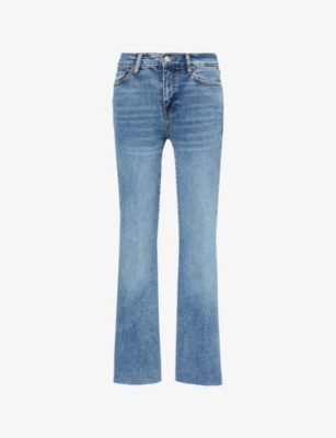 FRAME WOMENS FRAME LE EASY FLARE FIVE-POCKETS STRAIGHT-LEG HIGH-RISE STRETCH-DENIM BLEND JEANS 