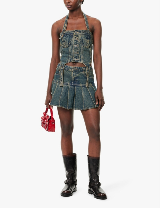 Levi's x Adsb Andersson Bell cropped halterneck denim top