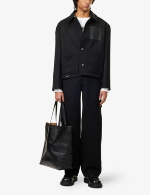 LOEWE: Logo-Patch Boxy-Fit Wool Workwear Jacket