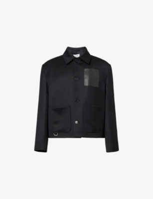 LOEWE: Logo-Patch Boxy-Fit Wool Workwear Jacket