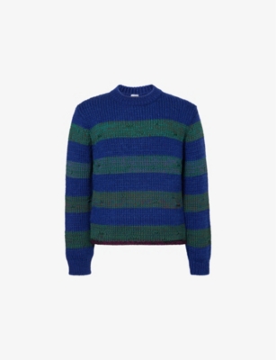 LOEWE: Striped Crewneck Chunky Knitted Jumper