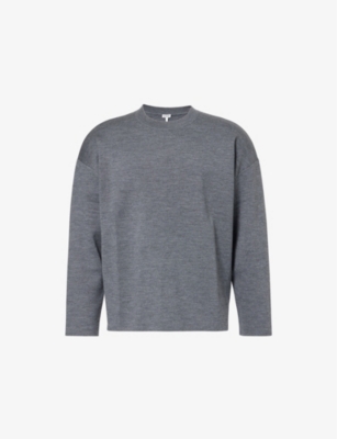 LOEWE: Logo-Embroidered Relaxed-Fit Wool-Blend Jumper