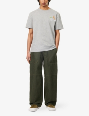 LOEWE: Patch-pocket Wide-Leg Cotton Cargo Trousers