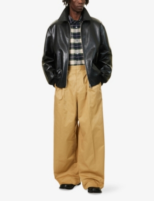 LOEWE: Hybrid Contrast Leather and Cotton Jacket