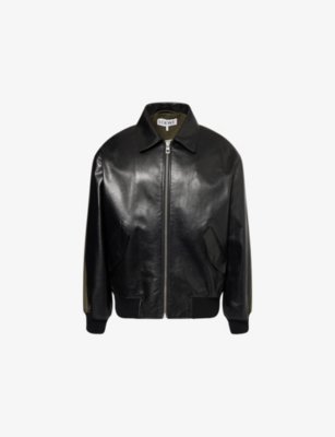 LOEWE: Hybrid Contrast Leather and Cotton Jacket