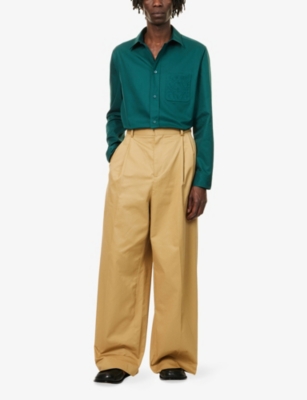 LOEWE: Embroidered Patch-Pocket Regular-Fit Cotton Shirt