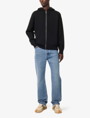 LOEWE: Logo-Embroidered Zip-Up Stretch-Wool Hoody