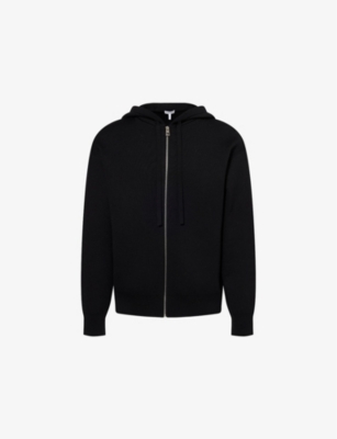 LOEWE: Logo-Embroidered Zip-Up Stretch-Wool Hoody