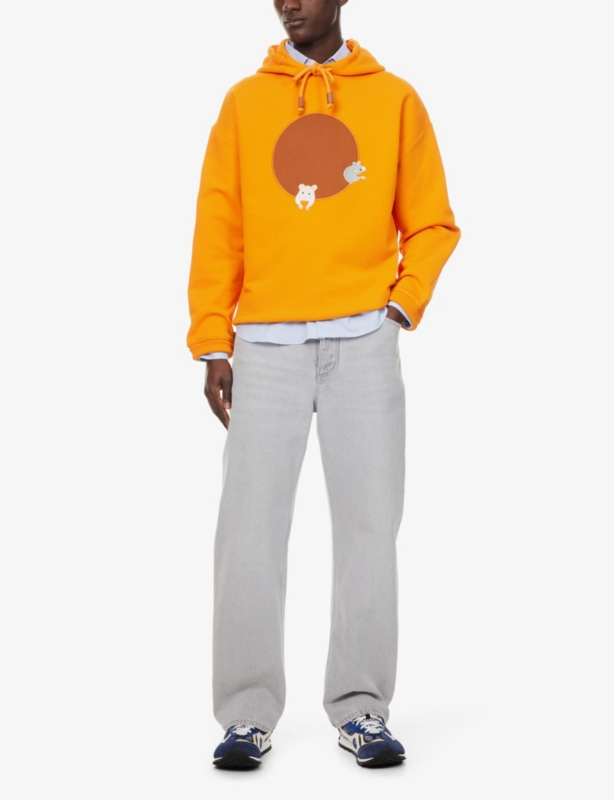 Loewe x Suna Fujita Graphic-Embroidery Relaxed-Fit Cotton-Jersey Hoody