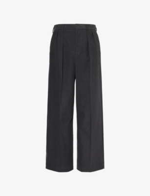 LOEWE: Pleated Straight-Leg Stretch-Cotton Trousers