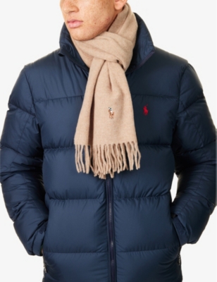 POLO RALPH LAUREN: Reversible Polo Pony Wool-Blend Scarf