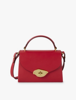 MULBERRY: Lana high-gloss small leather top-handle bag