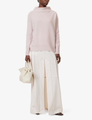 Shop Vince Womens Orchid Stone Funnel-neck Relaxed-fit Cashmere Jumper