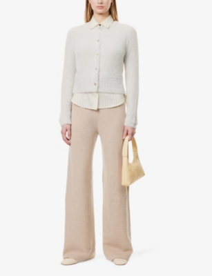 VINCE: Eyelash round-neck knitted cardigan