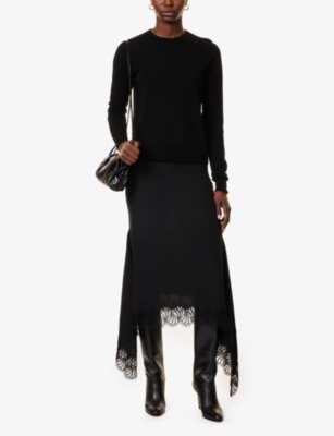 VINCE: Round-neck knitted wool-blend jumper