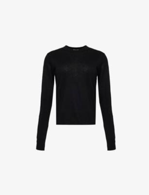 VINCE: Round-neck knitted wool-blend jumper