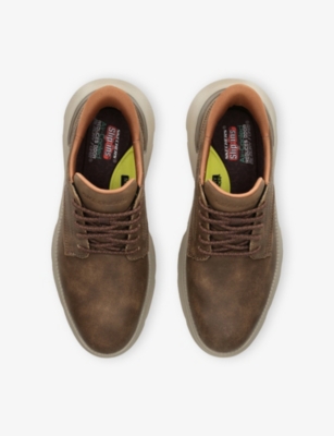 SKECHERS: Garza Duran Leather Low-Top Trainers