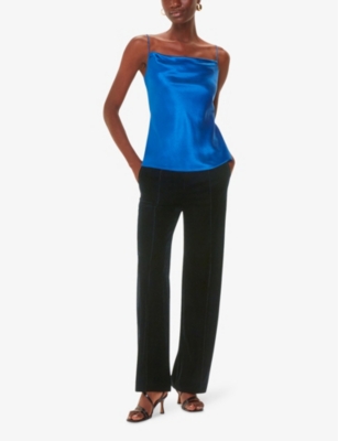 WHISTLES: Wide-leg mid-rise velvet trousers