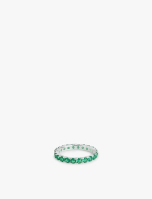 Commonlines Mens  Eternity 925 Sterling Silver And Cubic Zirconia Ring In Silver