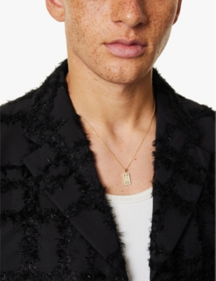 Commonlines Mens Guadalupe Tag 14ct Yellow Gold-plated Sterling-silver Necklace In Gold