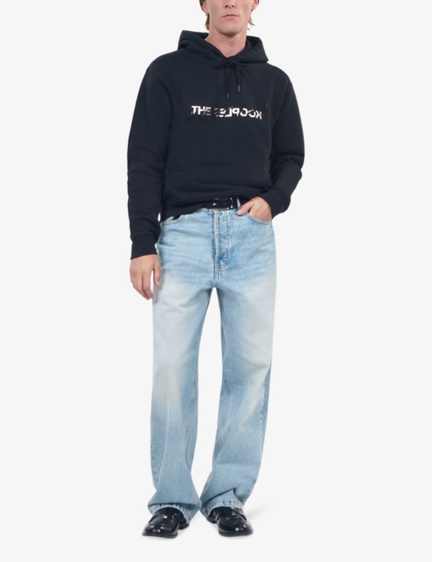 Brand-print kangaroo-pocket cotton-jersey hoody