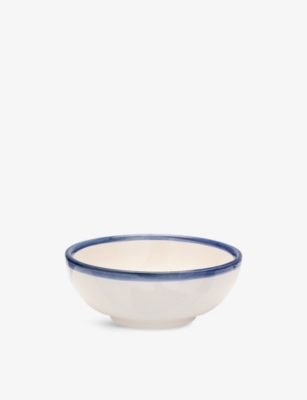 ANNA + NINA: Crevette Contrast-Stripe Earthenware Tapas Bowl 10.5cm