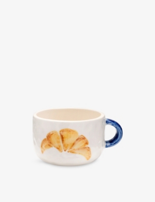ANNA + NINA: Croissant Cappuccino Earthenware Mug