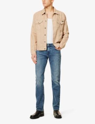7 FOR ALL MANKIND: Standard Luxe whiskering straight-leg regular-fit stretch-denim jeans