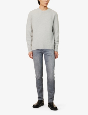 7 FOR ALL MANKIND ENS 7 FOR ALL MANKIND SLIMMY LUXE BRAND-PATCH STRAIGHT-LEG SLIM-FIT STRETCH-DENIM JEANS 
