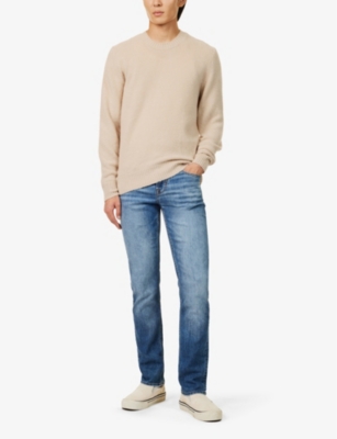 7 FOR ALL MANKIND ENS 7 FOR ALL MANKIND SLIMMY AIRWEFT BRAND-PATCH STRAIGHT-LEG STRETCH-DENIM JEANS 