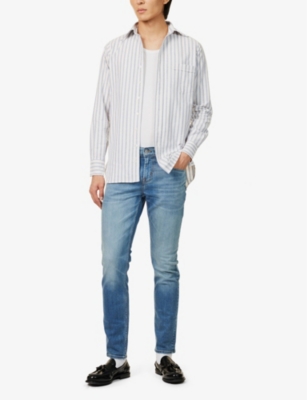 7 FOR ALL MANKIND ENS SLIMMY TAPERED TAPERED LOW-RISE STRETCH-DENIM JEANS CELLO 