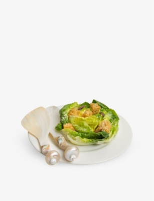 Gohar World Mother Of Pearl Shell-handle Mother-of-pearl Salad Servers In Mother Of Pearl