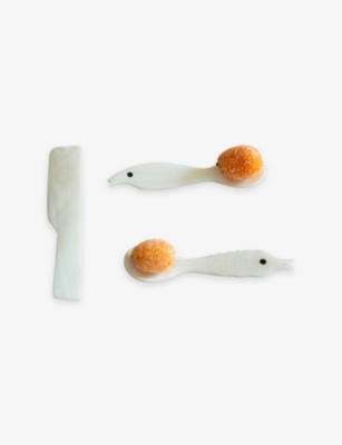 Gohar World Sea Creatures Mother-of-pearl Spoon Set Mother Of Pearl In Mother Of Pearl