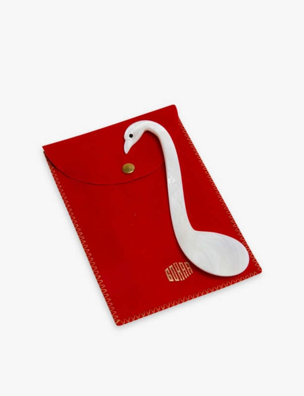 Swan mother-of-pearl spoon
