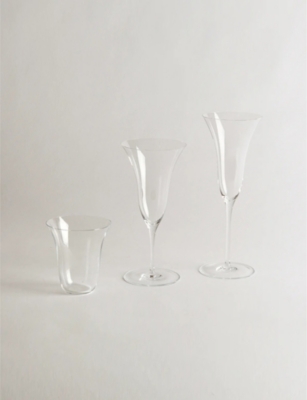Gohar World Clear Champagne-glass Handmade Crystal Glass H21.8cm In Clear