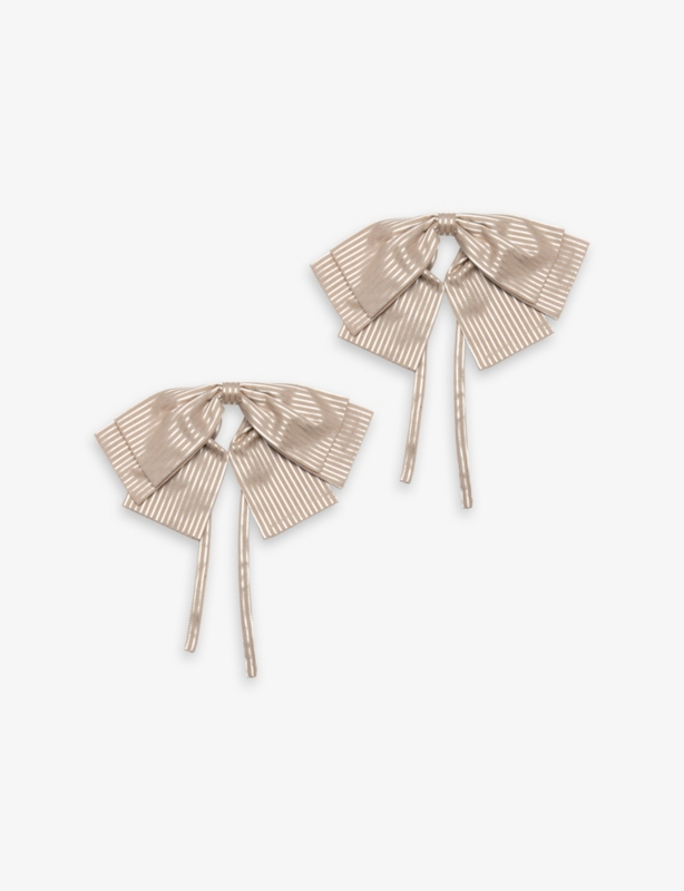 Striped cotton-blend napkin bows set of two