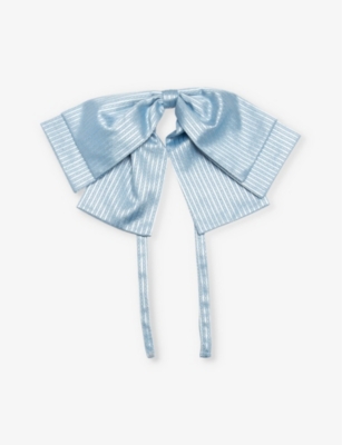 Striped cotton-blend napkin bows set of two