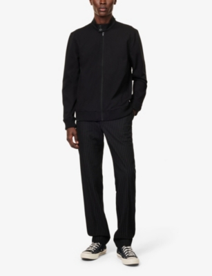 Paige Mens Shultz Pinstripe Straight-leg Cotton-blend Trousers Onyx Stripe In Onyx Stripe