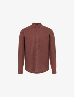 PAIGE: Peters long-sleeve linen-blend twill shirt